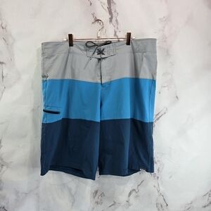 NRS Shorts Mens 40 Blue Gray Hybrid 11 Inch Nylon Guide Water Resistant Swim